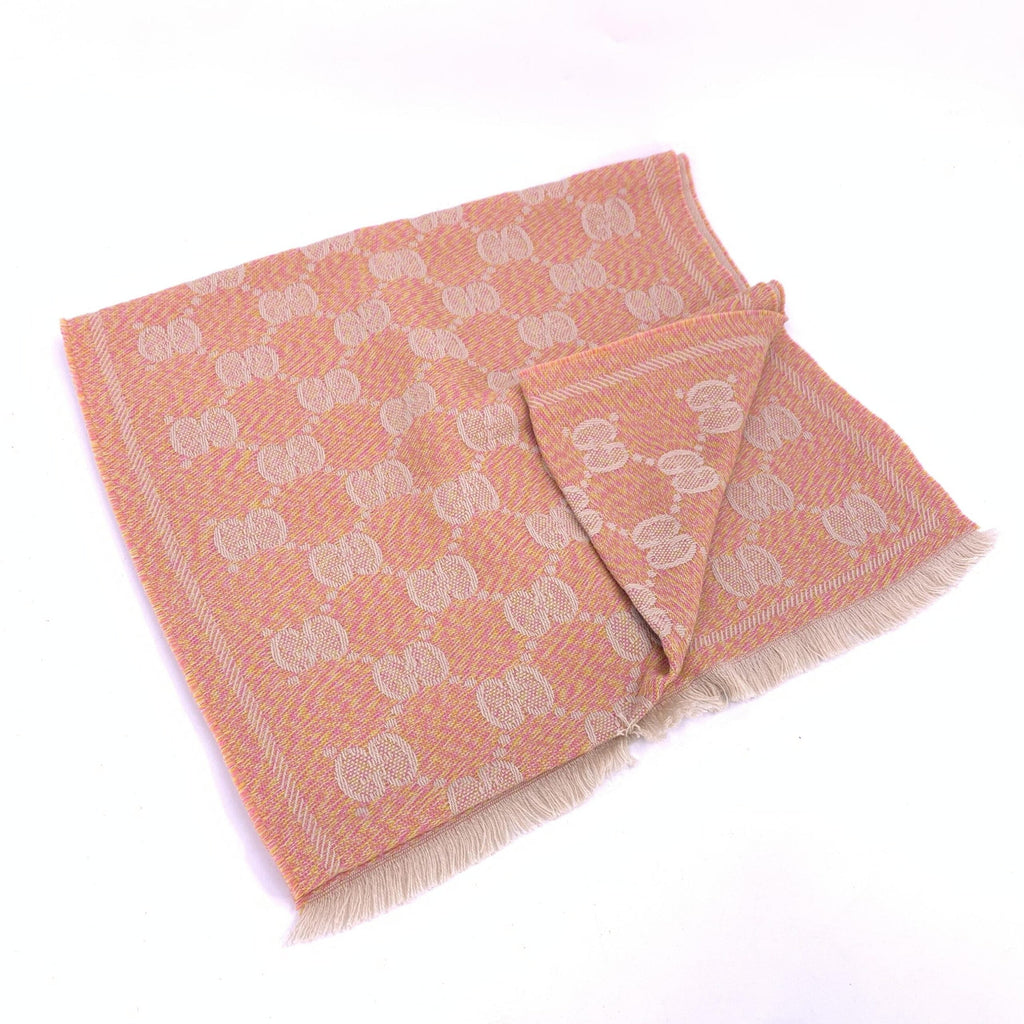 Gucci Wool GG Logo Scarf In Women's Pink (Pre-Owned)