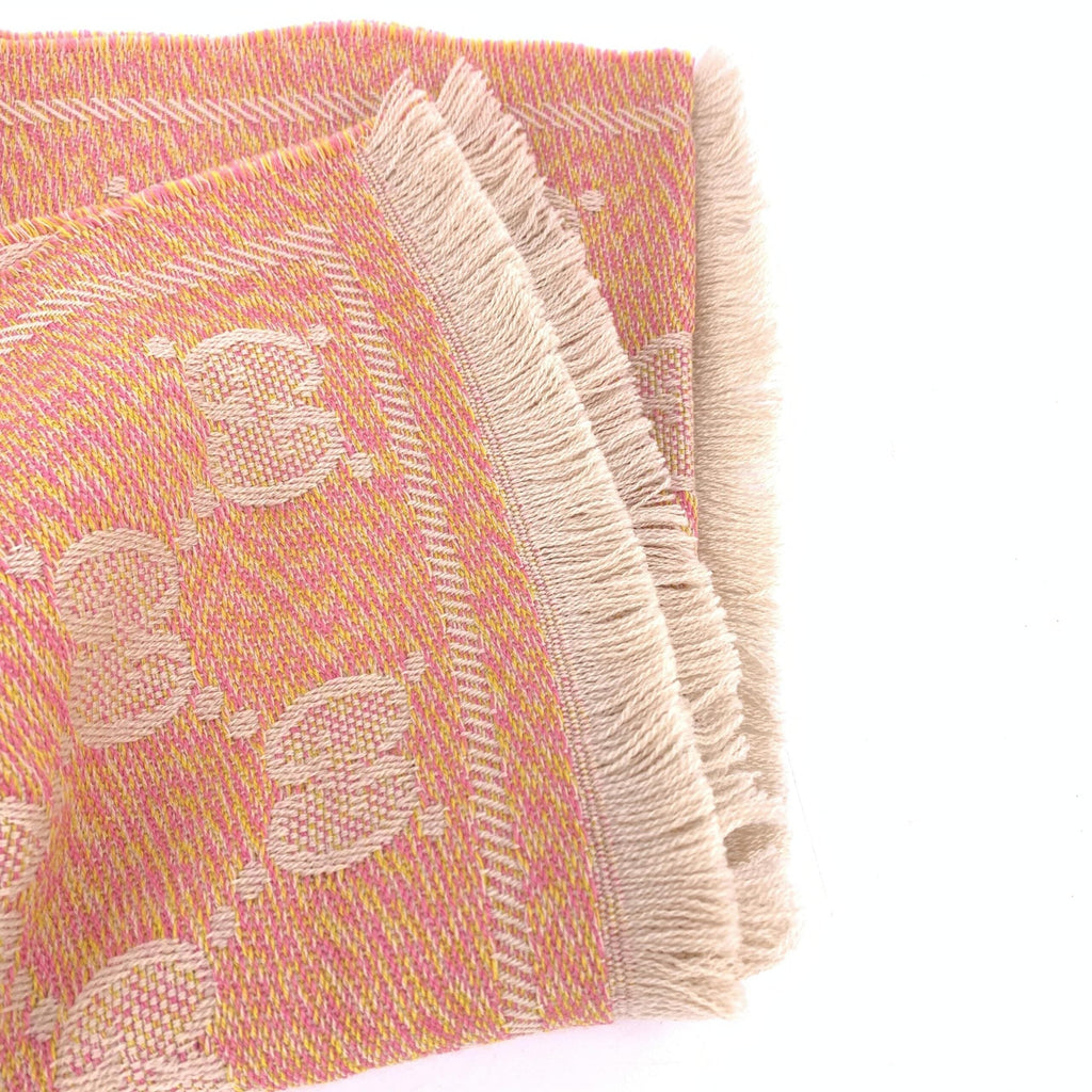 Gucci Wool GG Logo Scarf In Women's Pink (Pre-Owned)