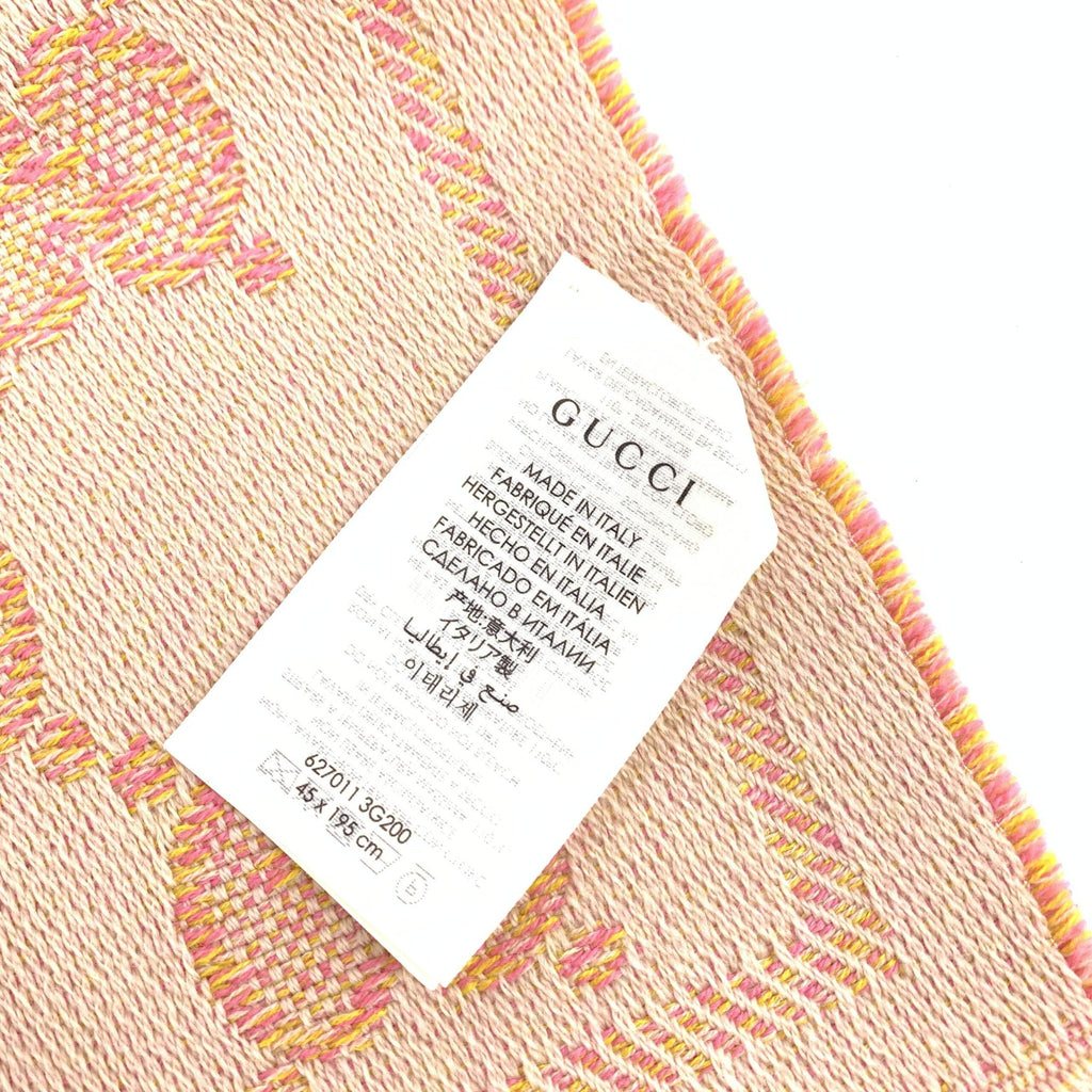 Gucci Wool GG Logo Scarf In Women's Pink (Pre-Owned)