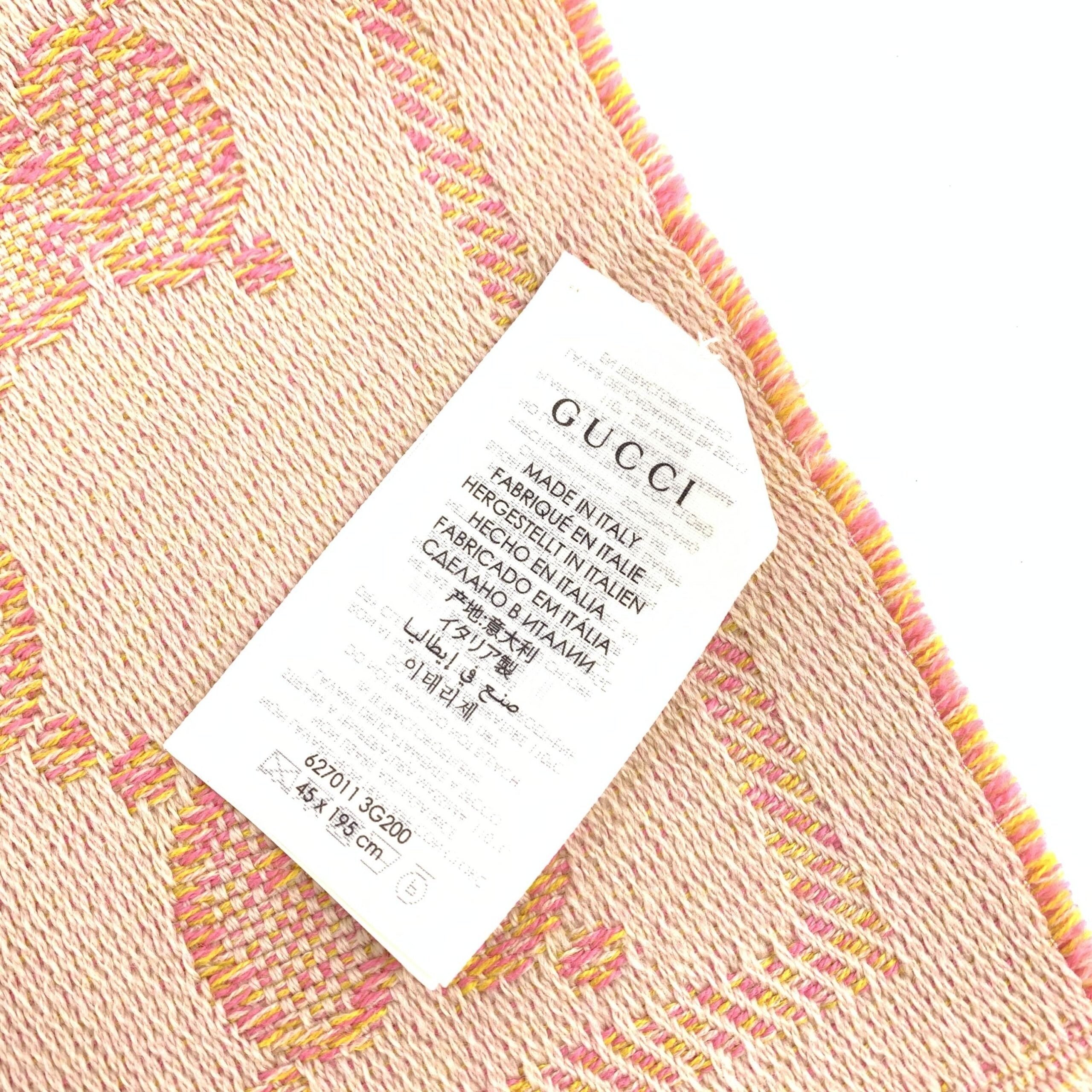 Gucci Wool GG Logo Scarf In Women's Pink (Pre-Owned)