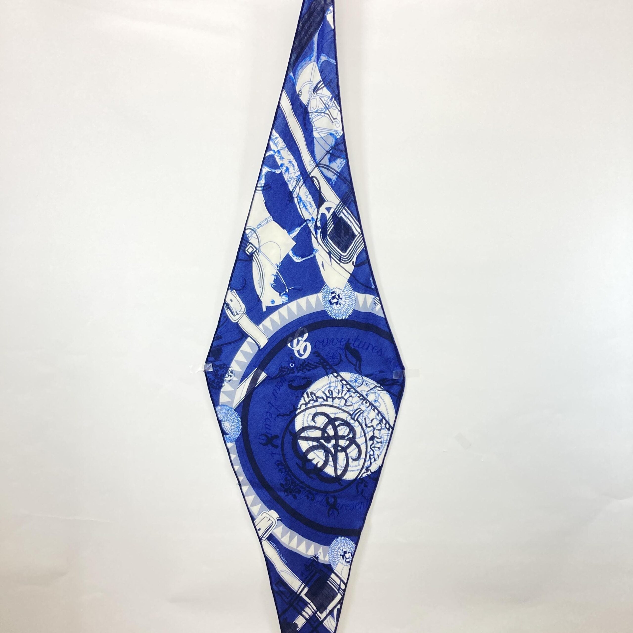 Hermès Designer Blue Silk Women's Scarf (Pre-Owned)