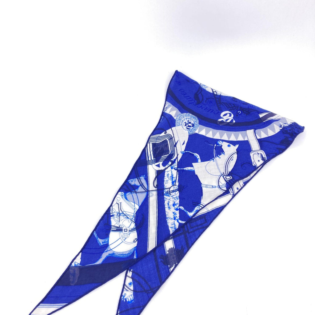 Hermès Designer Blue Silk Women's Scarf (Pre-Owned)