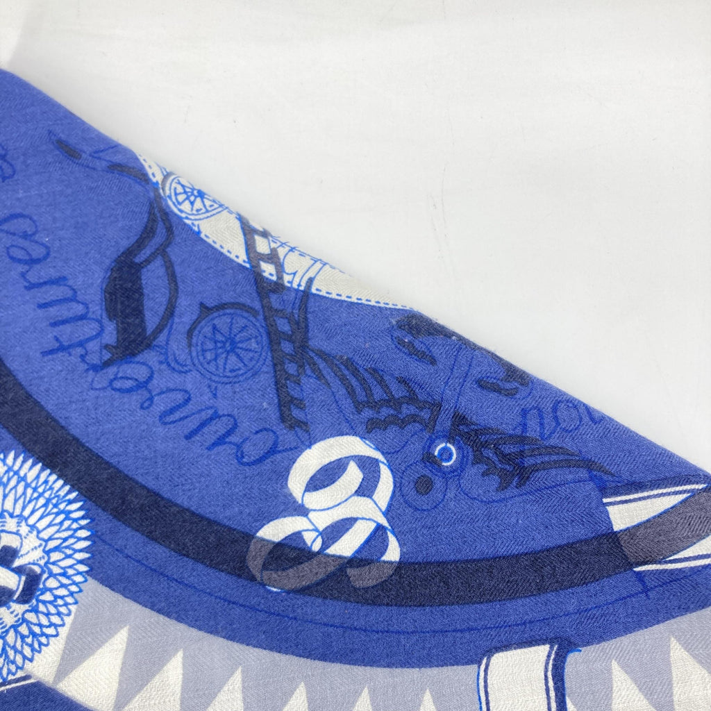 Hermès Designer Blue Silk Women's Scarf (Pre-Owned)