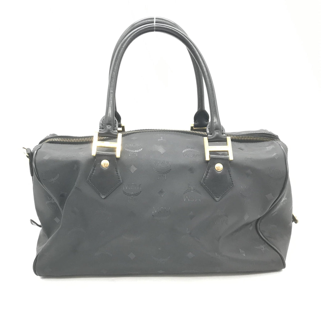 MCM MCM Black Visetos Monogram Boston Women's Bag (Pre-Owned)