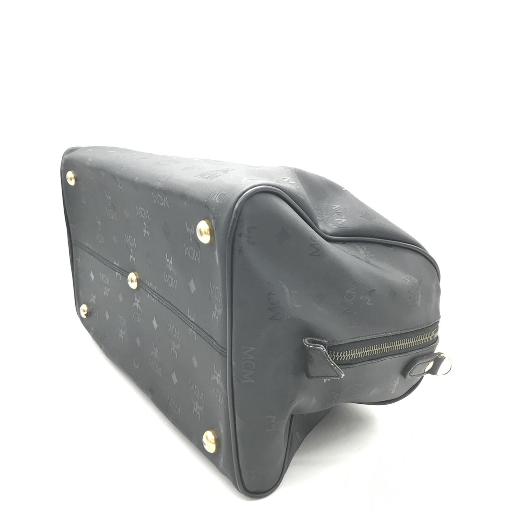 MCM MCM Black Visetos Monogram Boston Women's Bag (Pre-Owned)