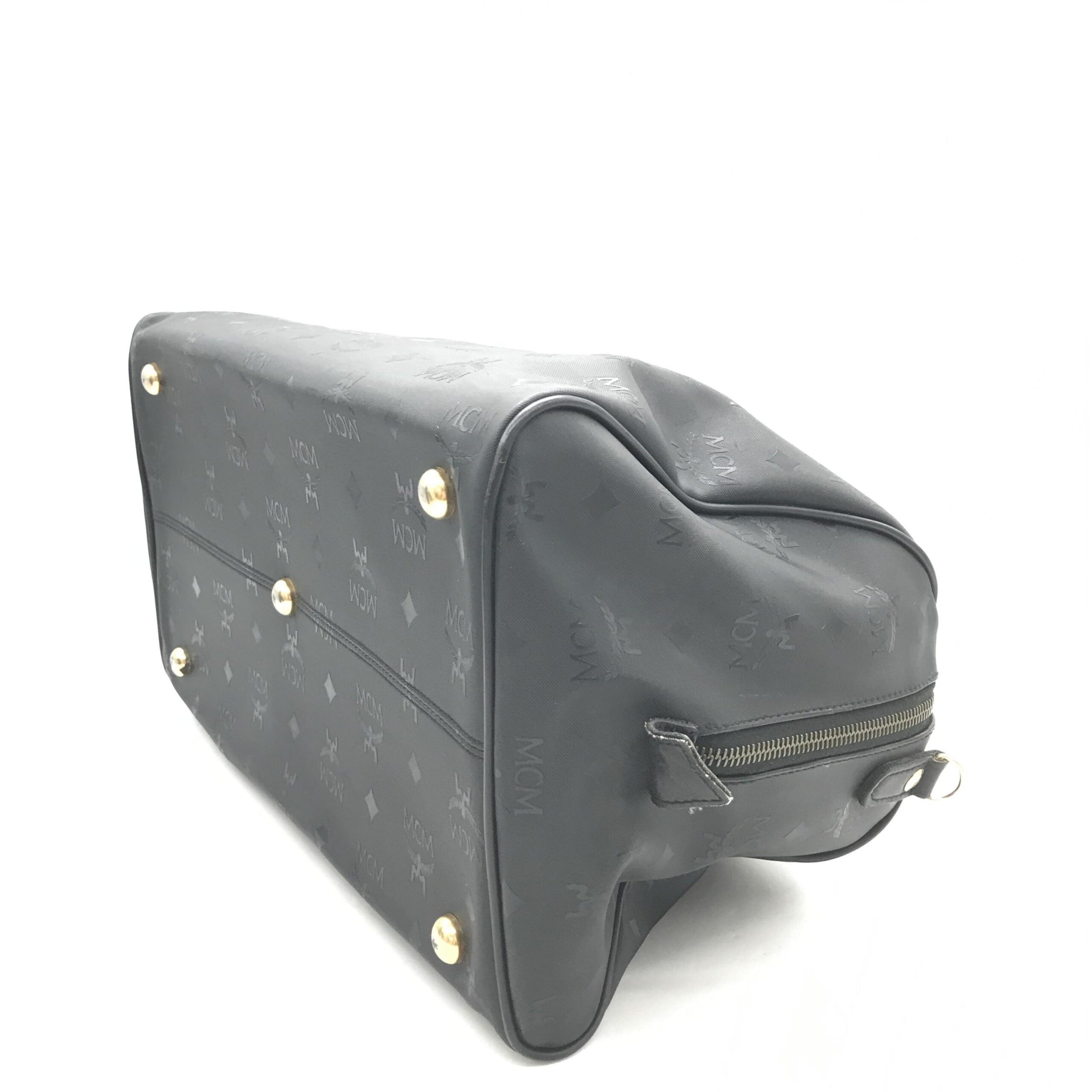 MCM MCM Black Visetos Monogram Boston Women's Bag (Pre-Owned)