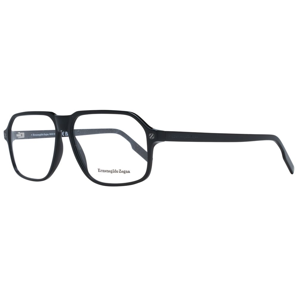 Ermenegildo Zegna Black Plastic Glasses Men's (Frames)