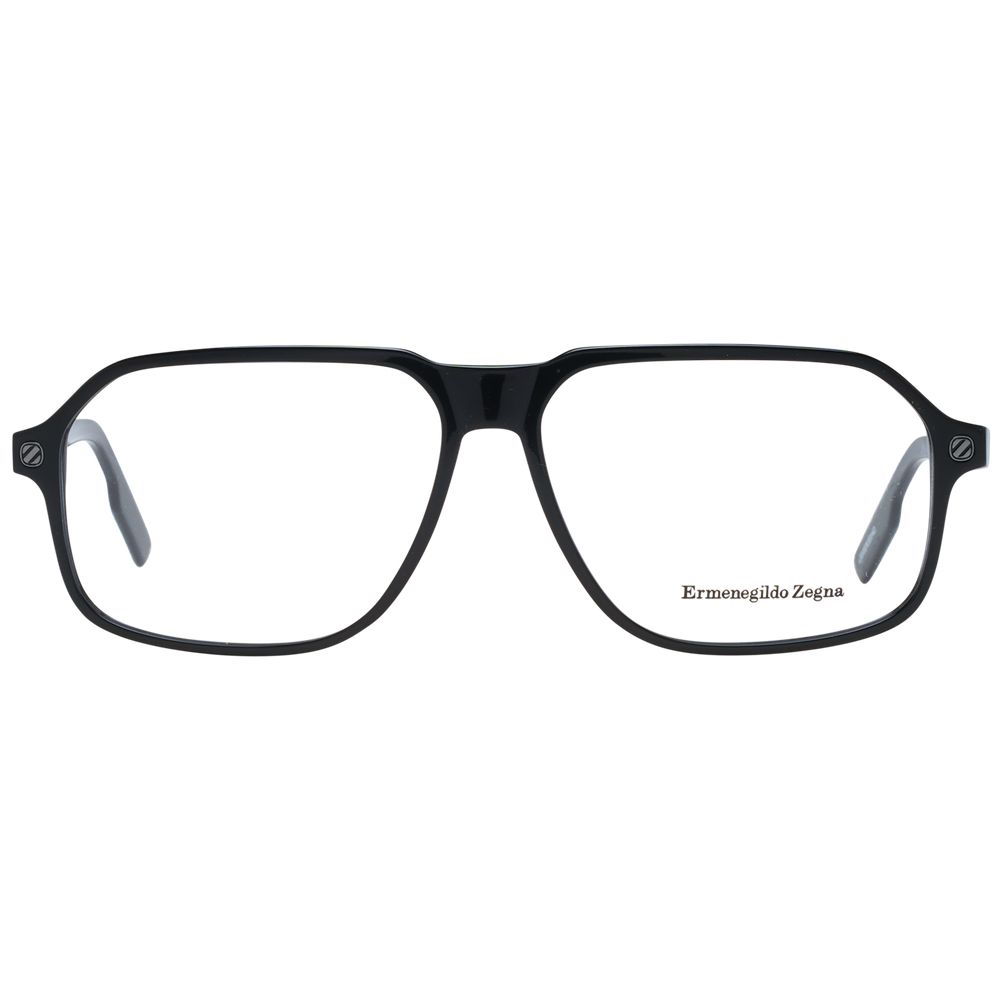 Ermenegildo Zegna Black Plastic Glasses Men's (Frames)