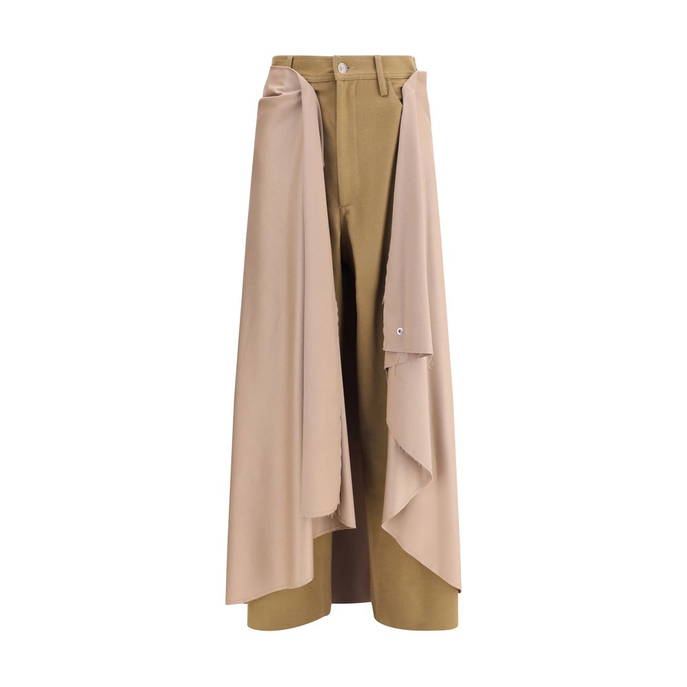 MARBELL Beige Wool Athletic Women's Pants