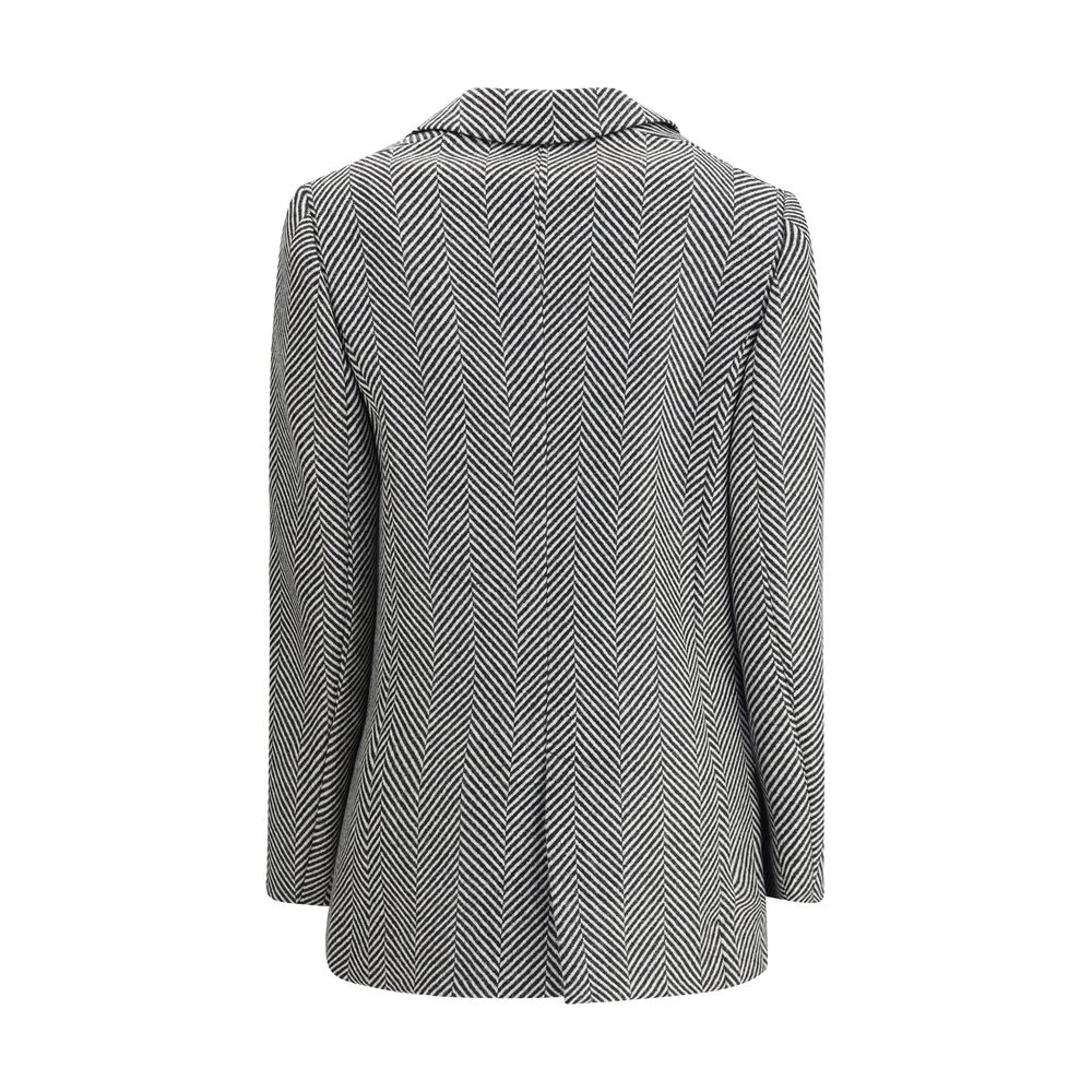 Forte_Forte Multicolor Fleece Wool Women's Coat