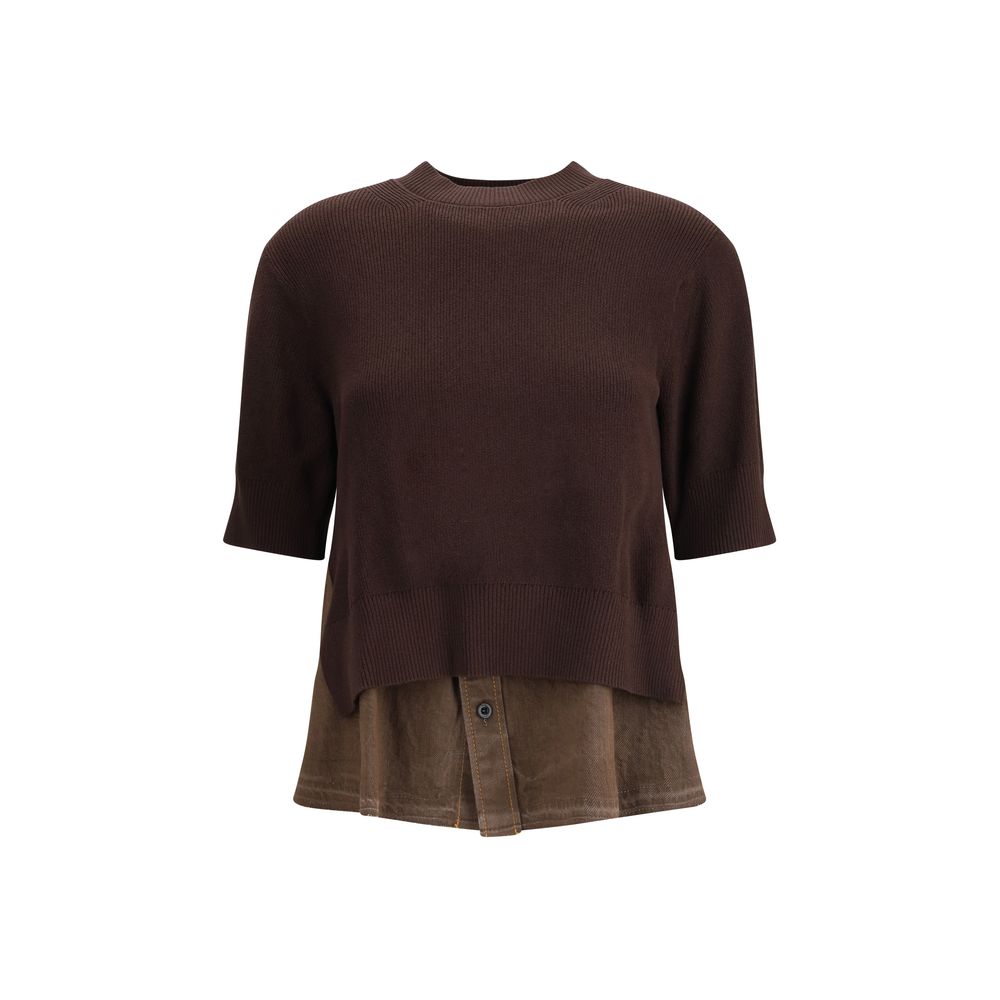 Sacai Blue Cotton Women's Sweatshirt