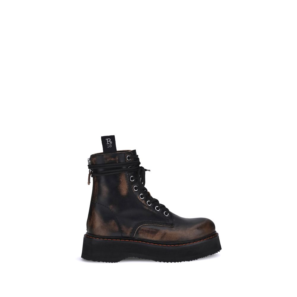 R13 Brown Rubber Lace-Up Women's Boots