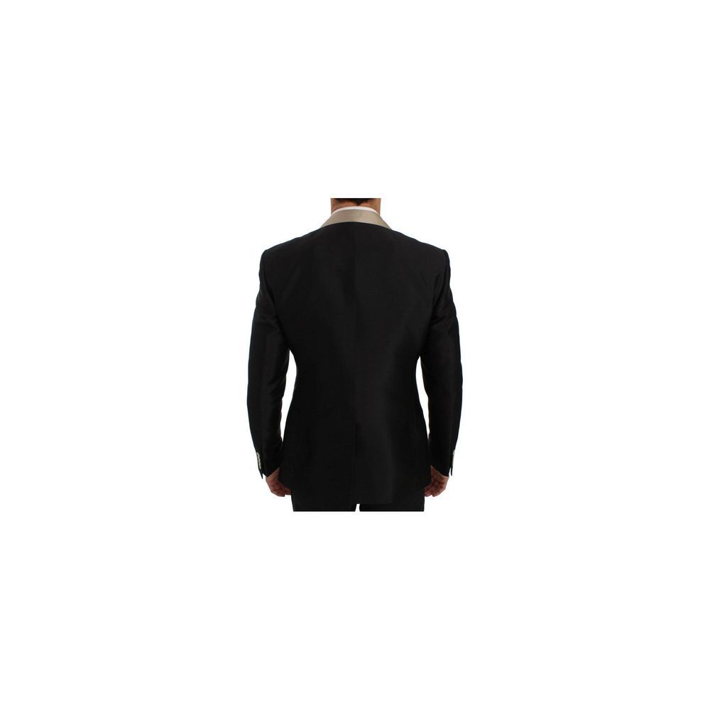 Dolce & Gabbana Black Silk Two-Piece Men's Suit