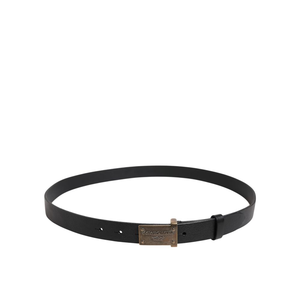 Dolce & Gabbana Black Leather Regular Men's Belt