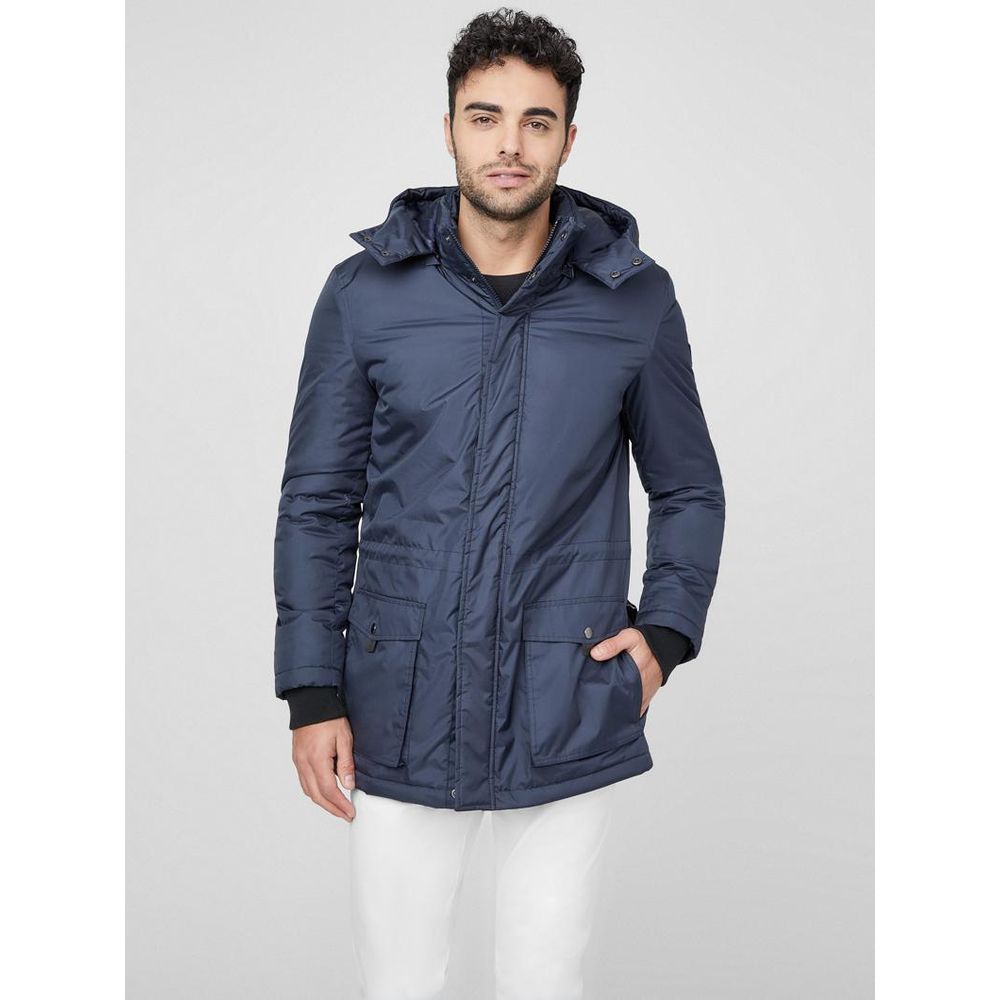 Guess Navy Blue Polyester Men's Parka