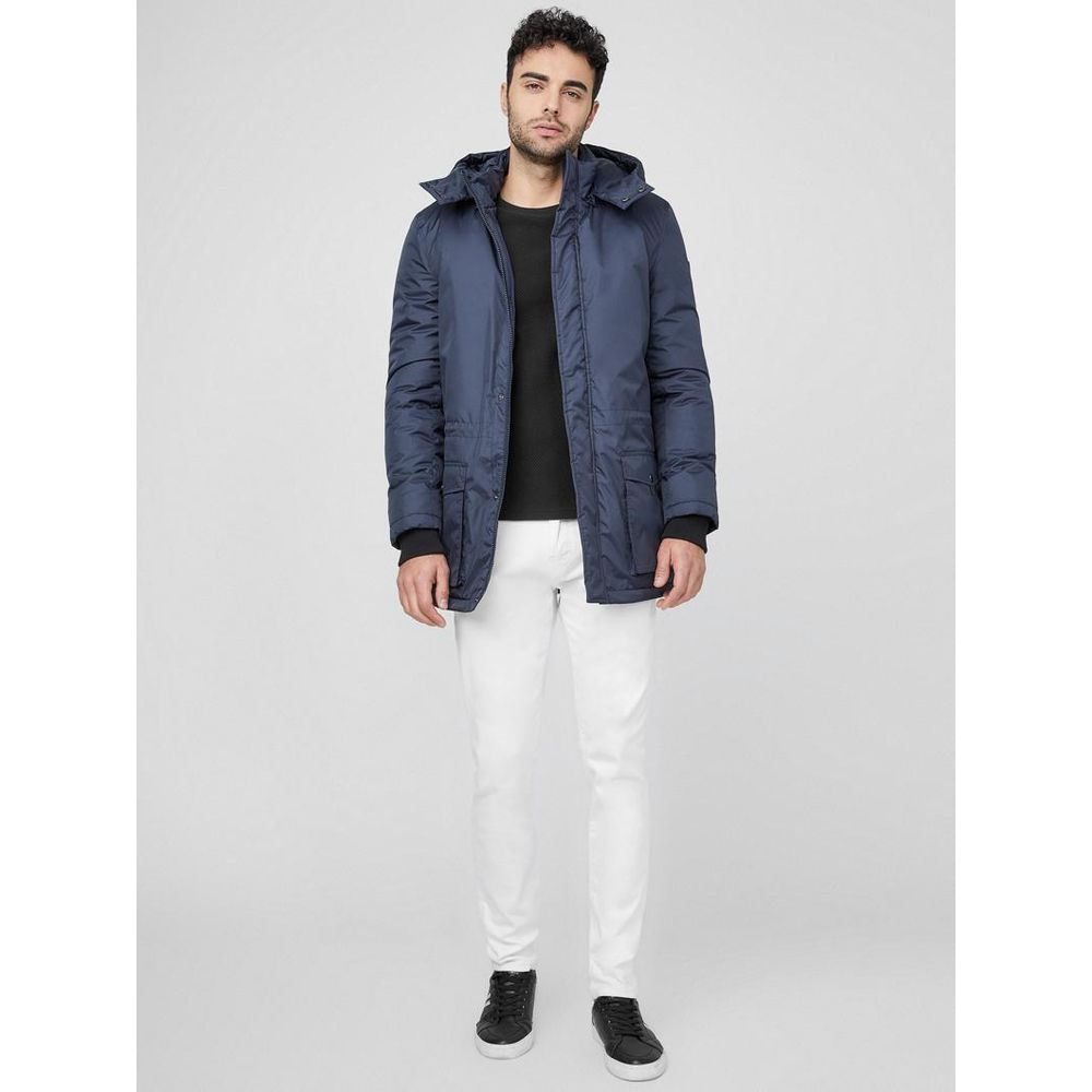 Guess Navy Blue Polyester Men's Parka