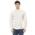Baldinini Trend Cream Cotton Long Sleeve Men's T-Shirt