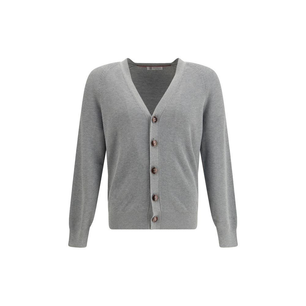 Brunello Cucinelli Gray Cotton Men's Cardigan