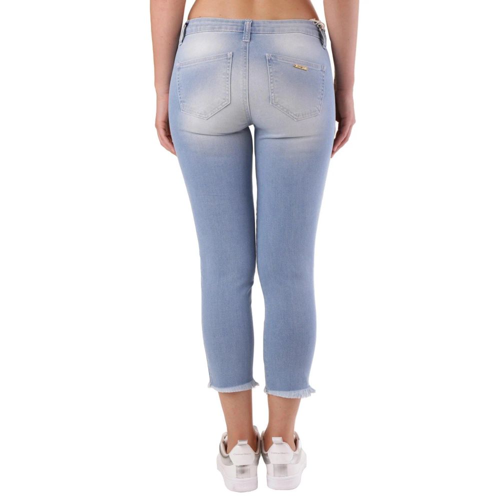 Met Blue Cotton Cropped Women's Jeans