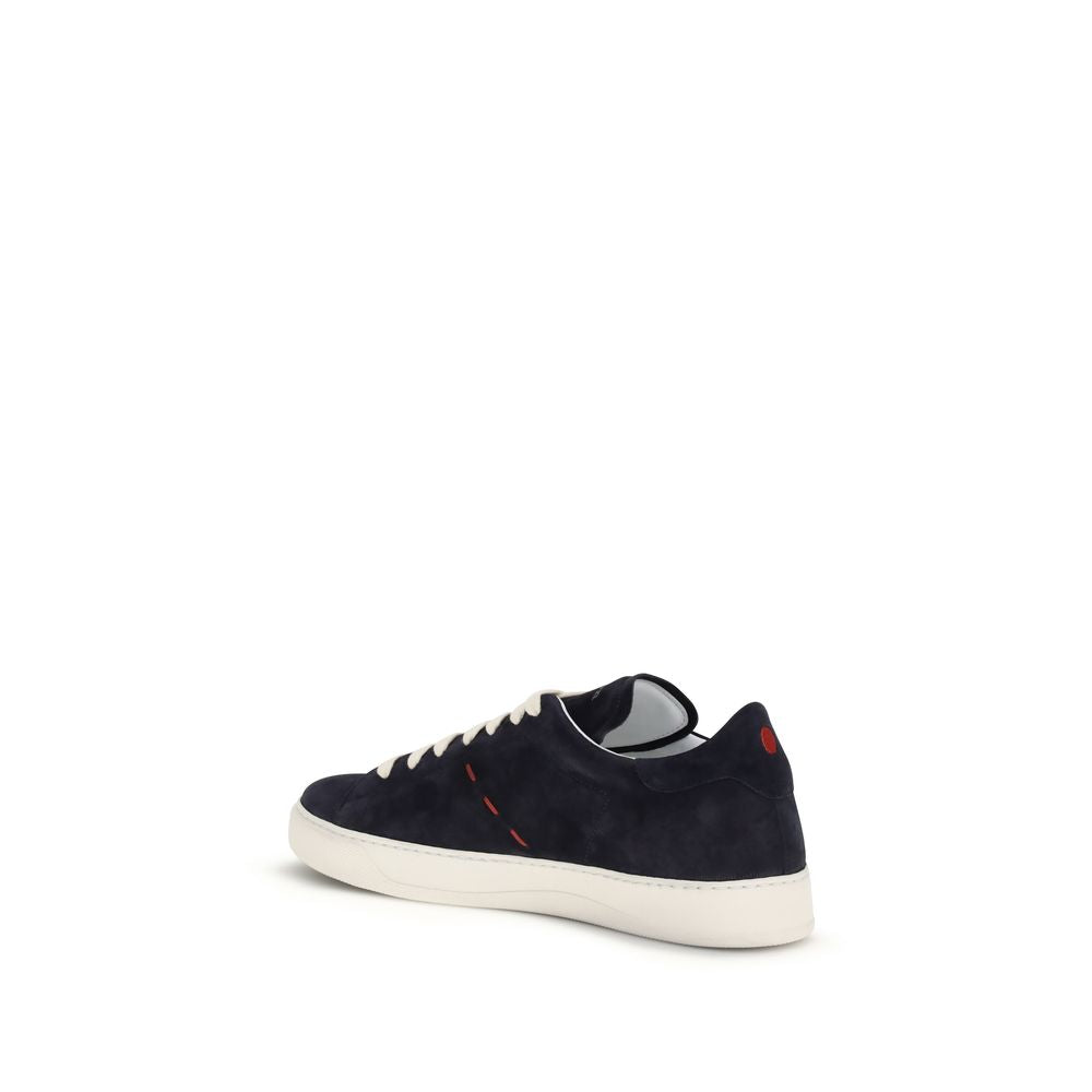 Kiton Blue Calf Leather Bos Taurus Low Top Men's Sneakers