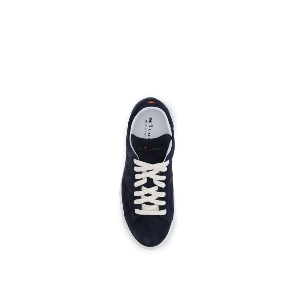 Kiton Blue Calf Leather Bos Taurus Low Top Men's Sneakers