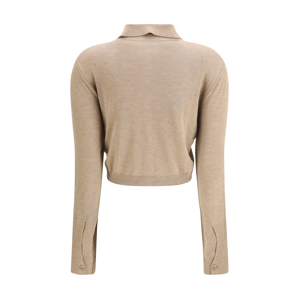 Marine Serre Beige Viscose Women's Cardigan
