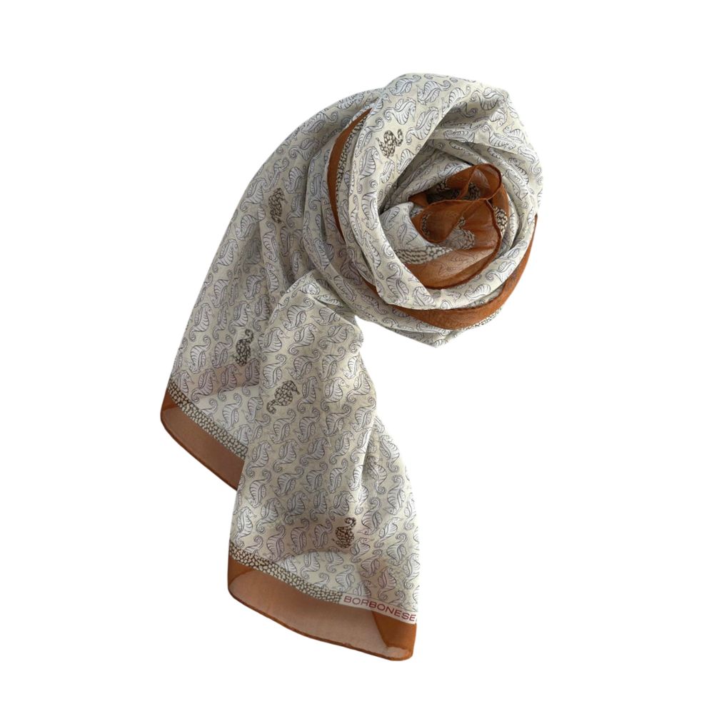 Borbonese Brown Silk Women Women's Scarf