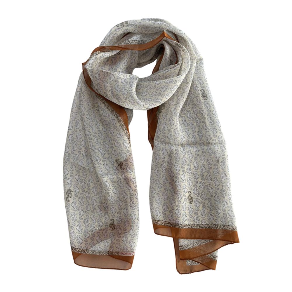 Borbonese Brown Silk Women Women's Scarf
