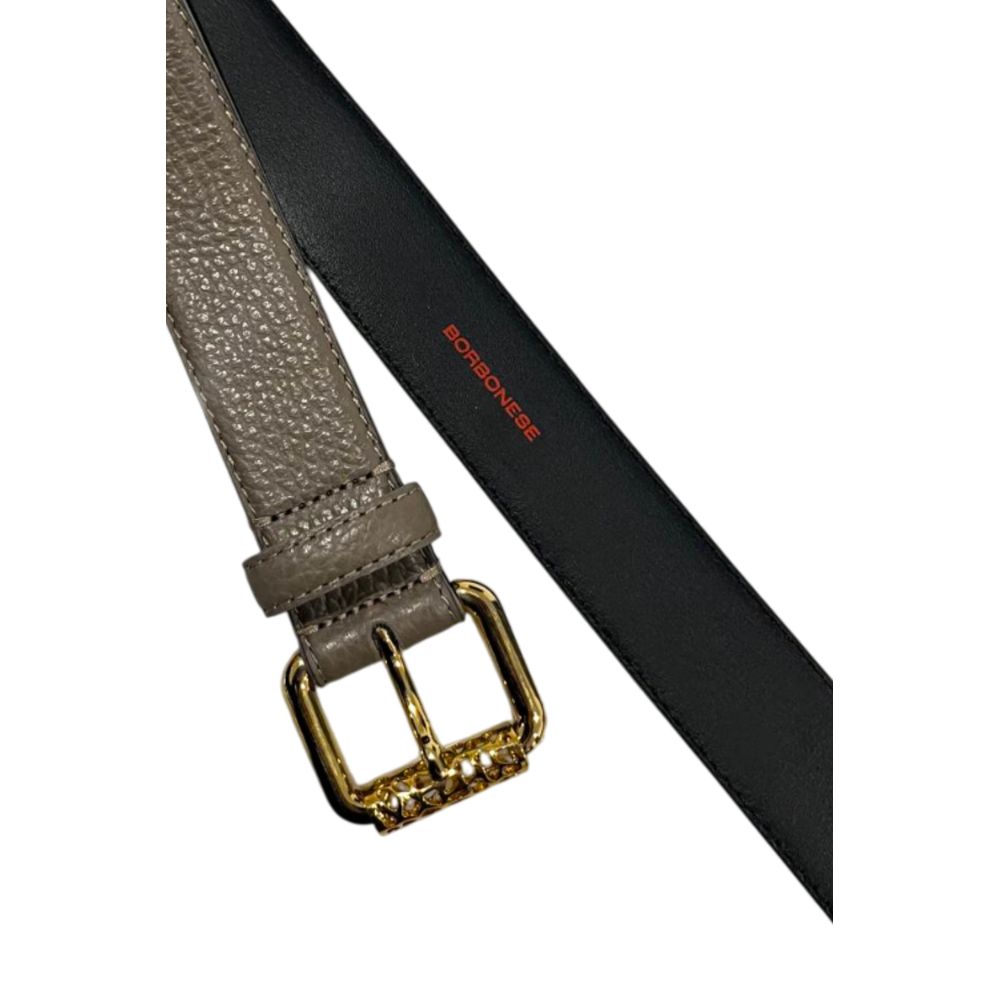 Borbonese Grey Leather Women Women's Belt