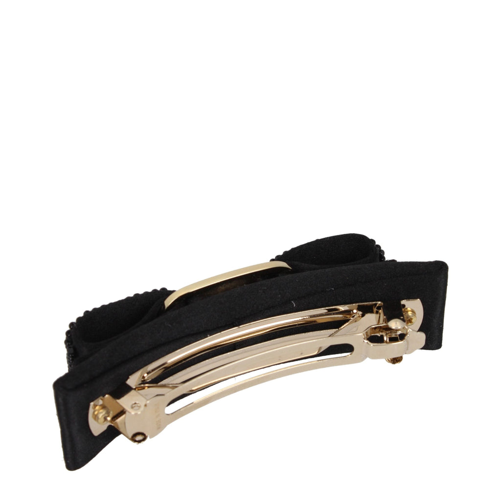 Salvatore Ferragamo Black Silk Hair Women's Bow