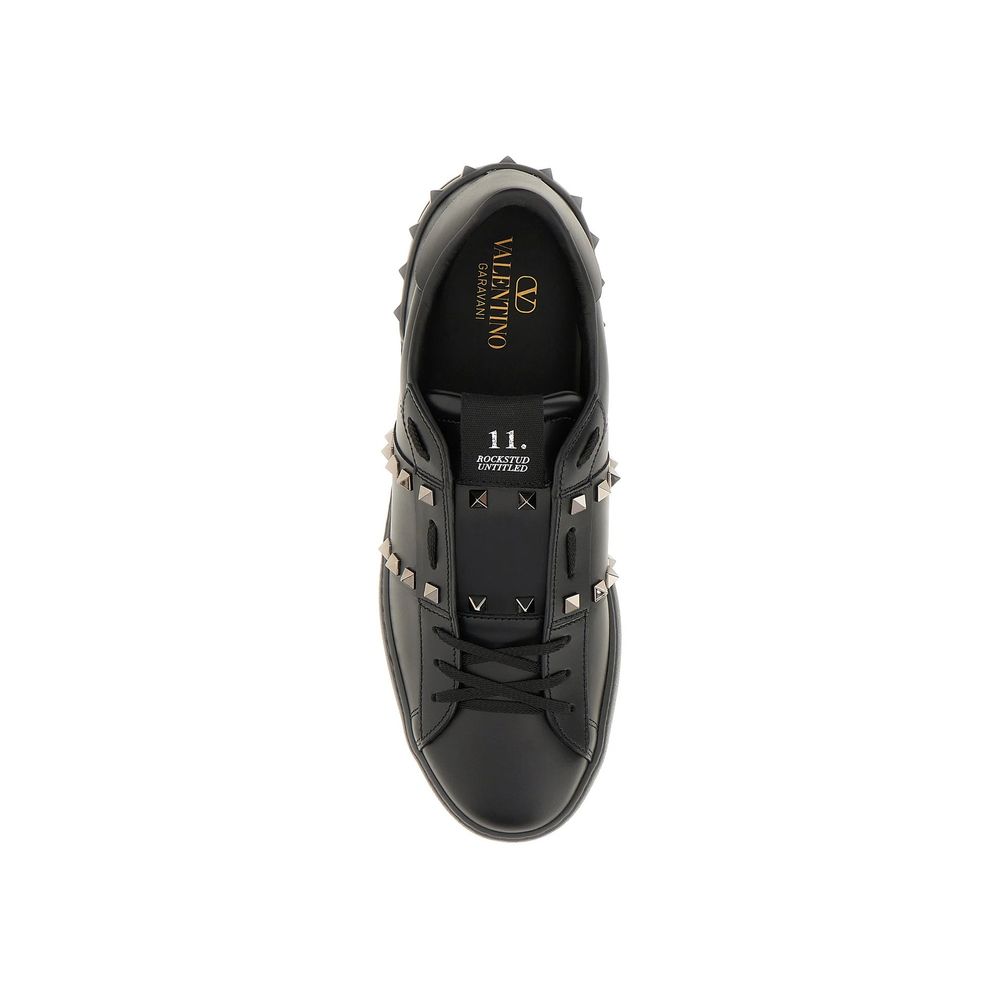 Valentino Garavani Black Leather Low Top Men's Sneakers