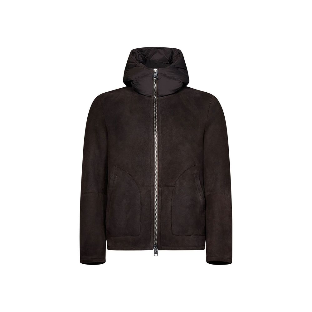 Herno Brown Lambskin Men's Coat