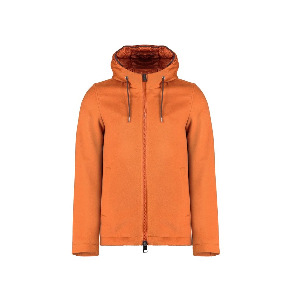 Herno Orange Cashmere Full-Length Men's Jacket