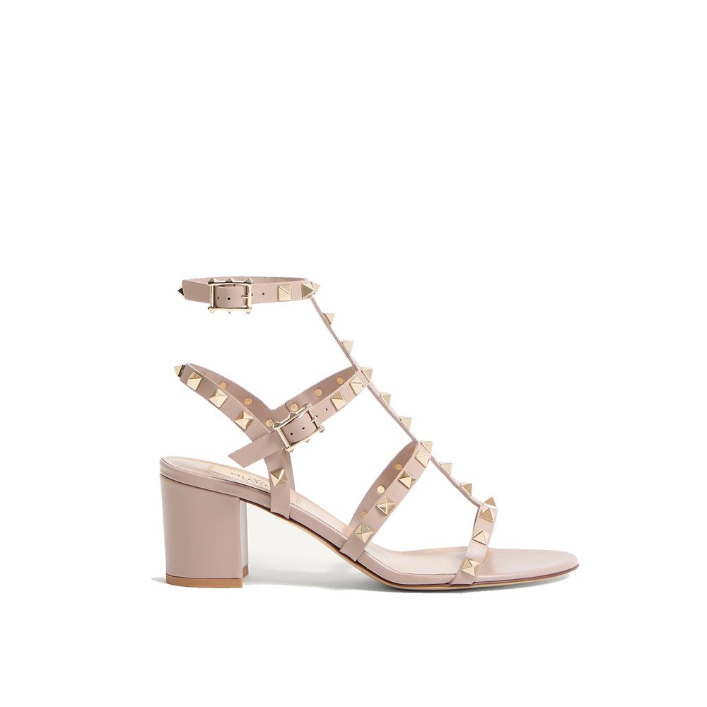 Valentino Garavani Beige Calfskin Strap-On Women's Sandals