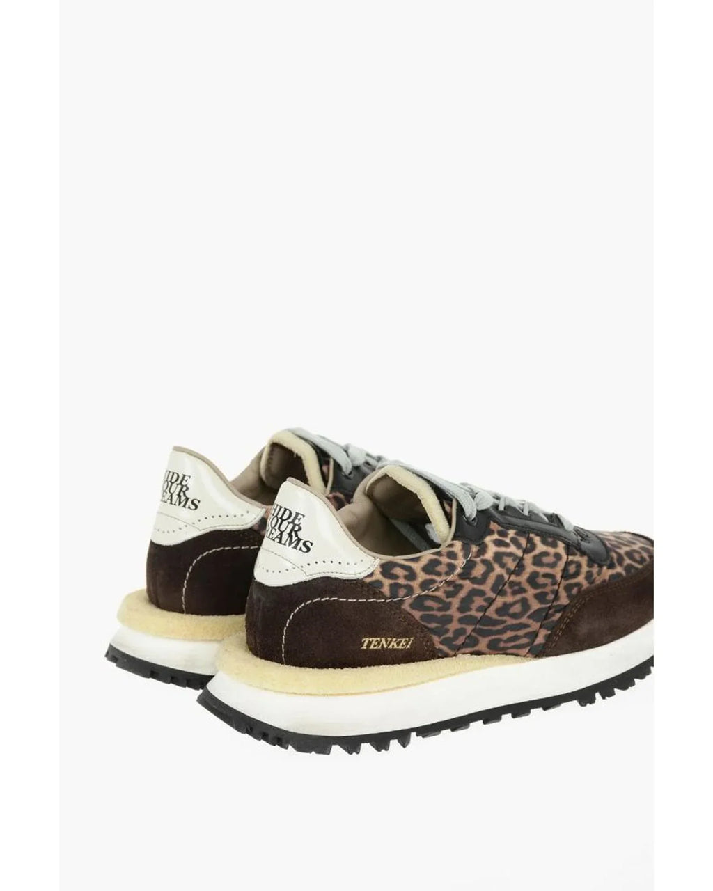 Hidnander Brown Leather Low Top Women's Sneakers