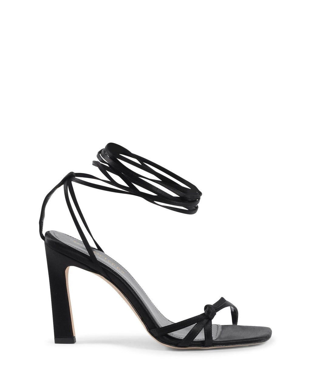 Dee Ocleppo Black Satin Strap-On Women's Sandals
