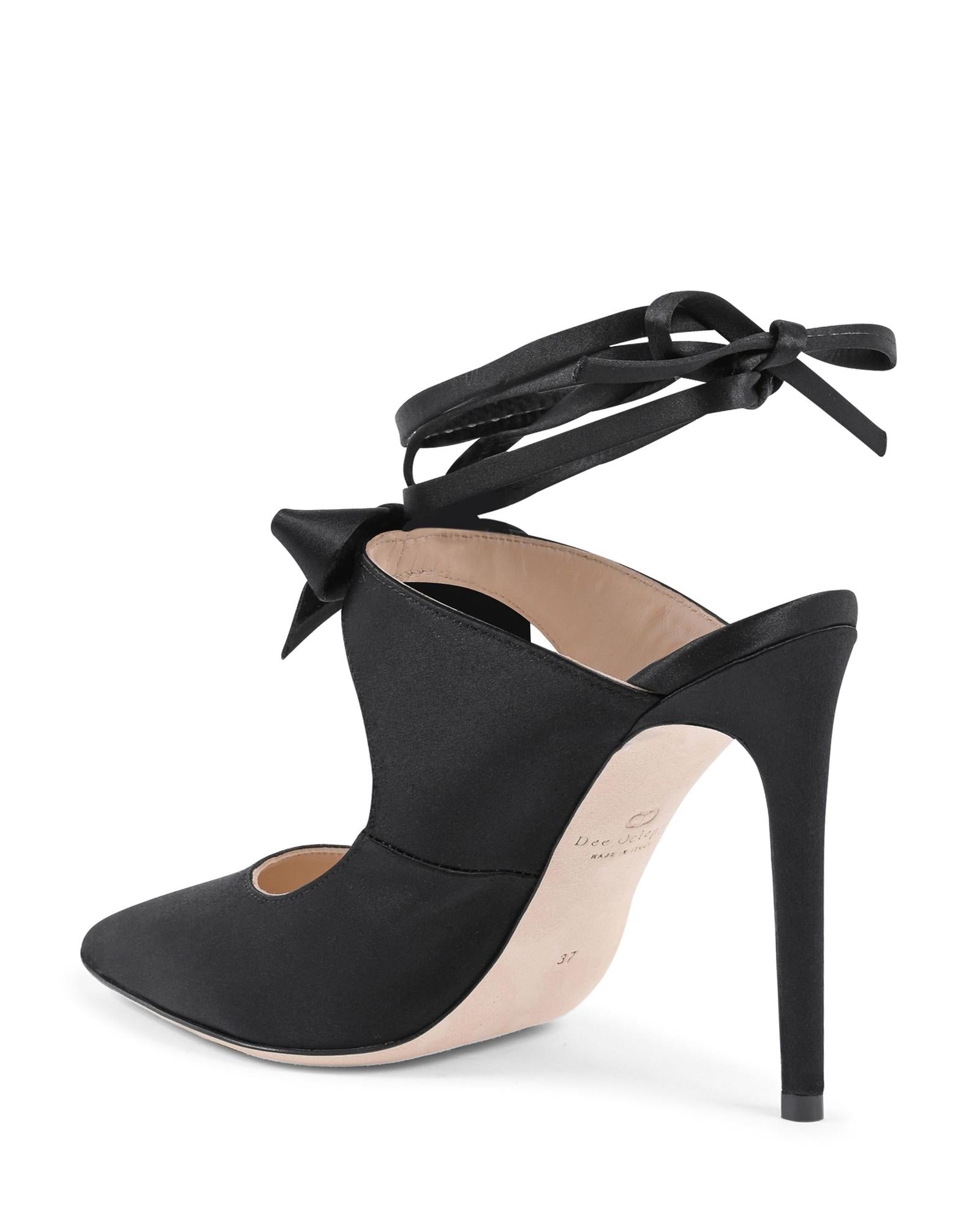 Dee Ocleppo Black Silk Or Polyester High Heel Women's Pumps