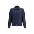 Brunello Cucinelli Blue Silk Men's Coat