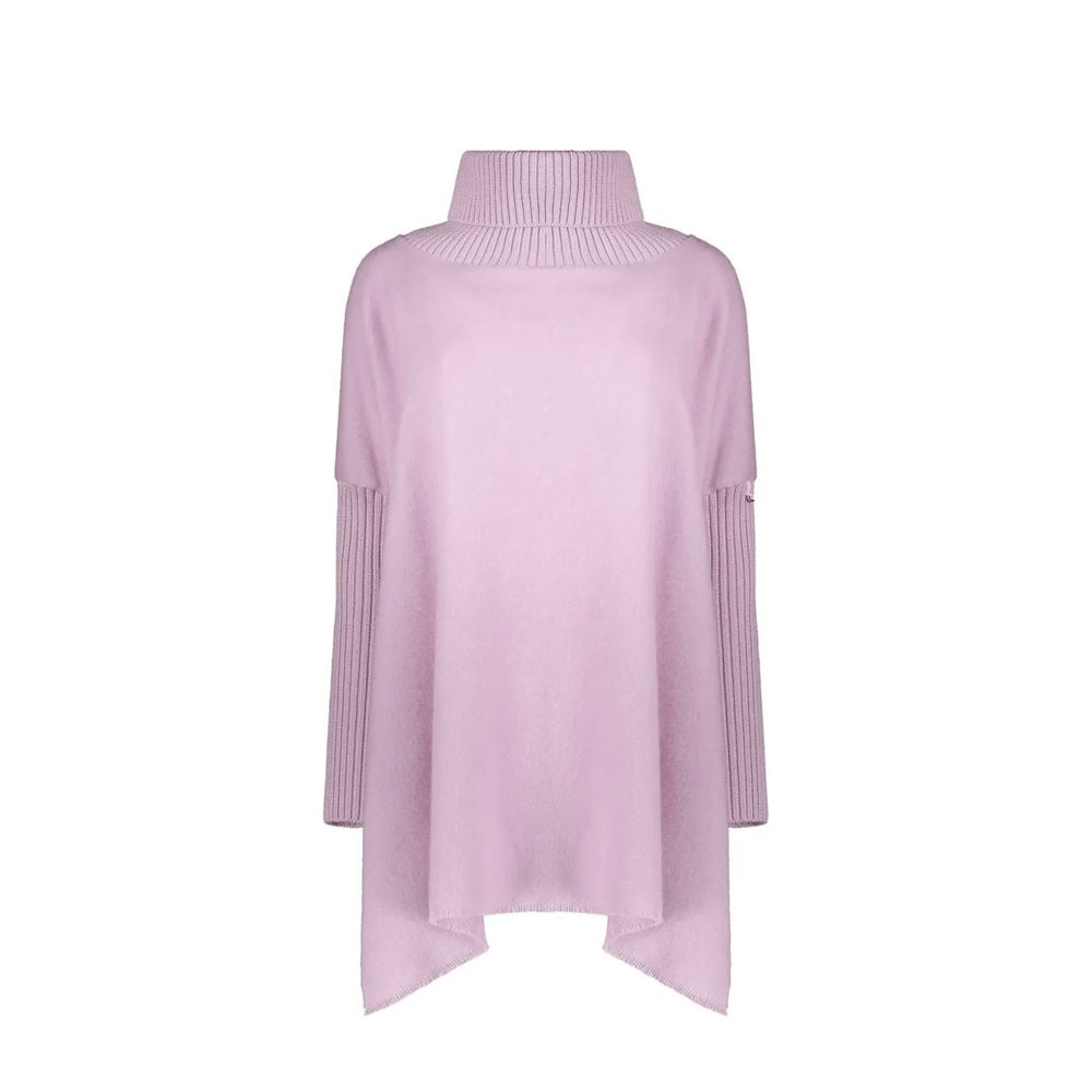 Herno Purple Virgin Wool Women's Poncho
