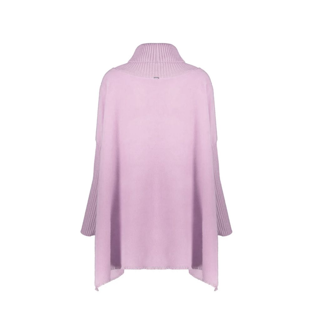 Herno Purple Virgin Wool Women's Poncho