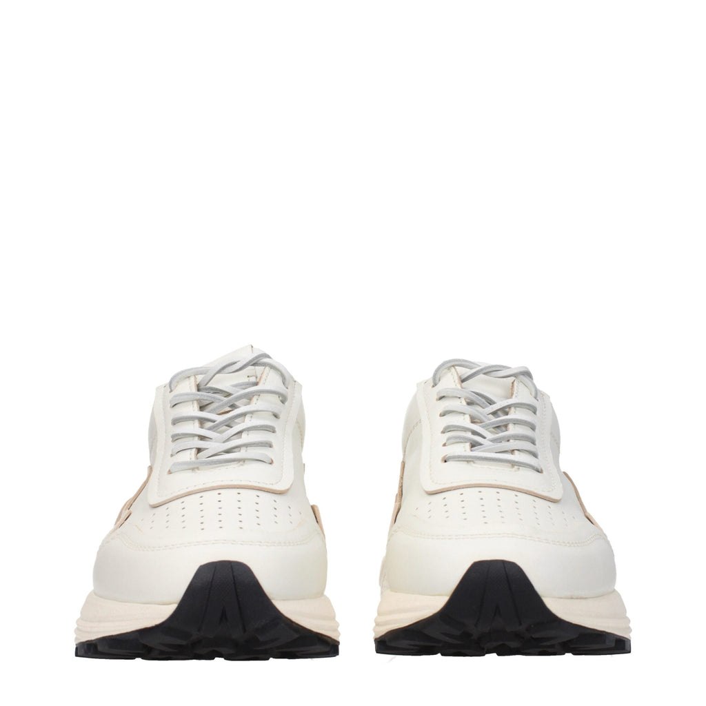 Buttero White Leather Low Top Men's Sneakers