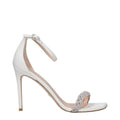 Stuart Weitzman White Leather Stiletto Heel Women's Sandals