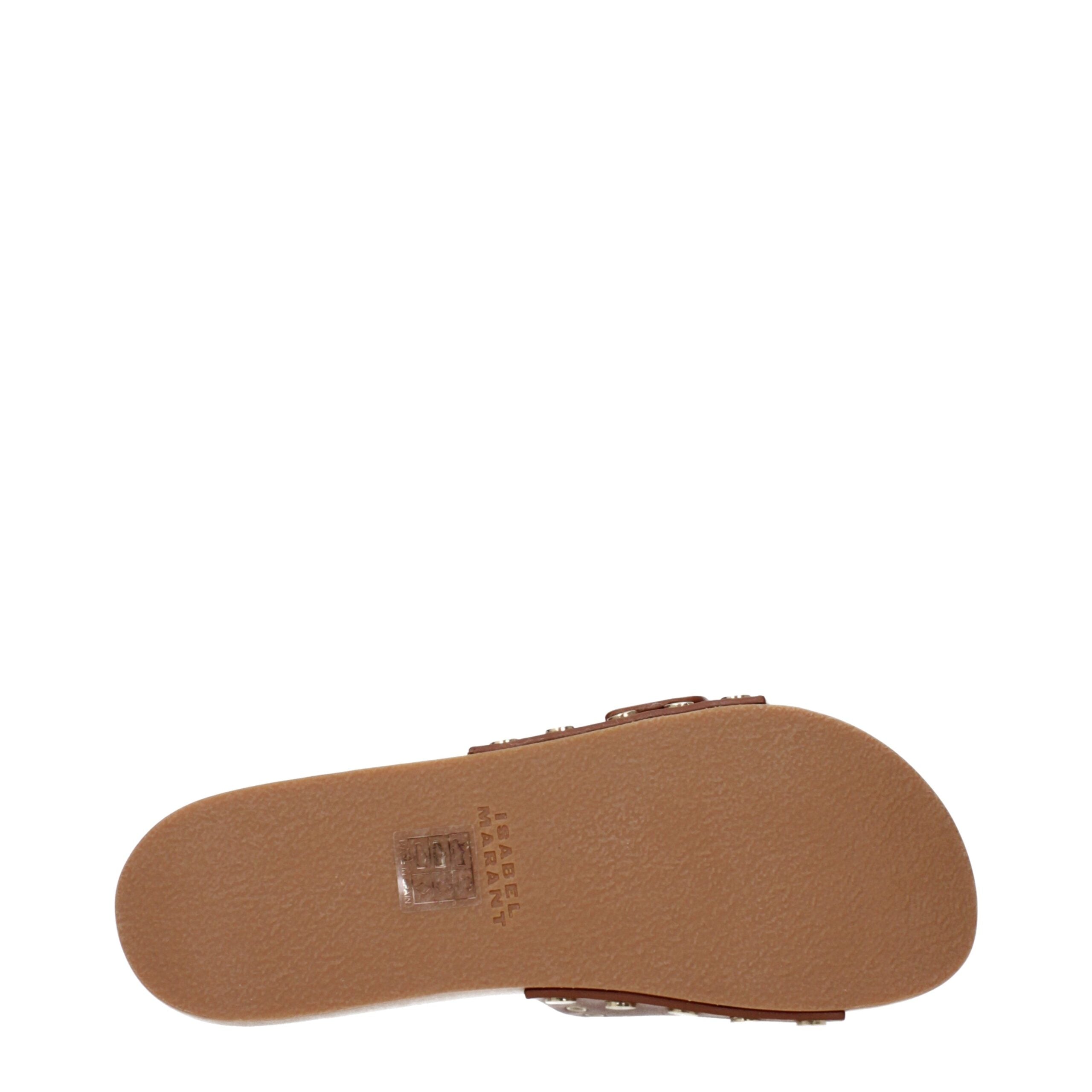 Isabel Marant Brown Leather Women's Slippers