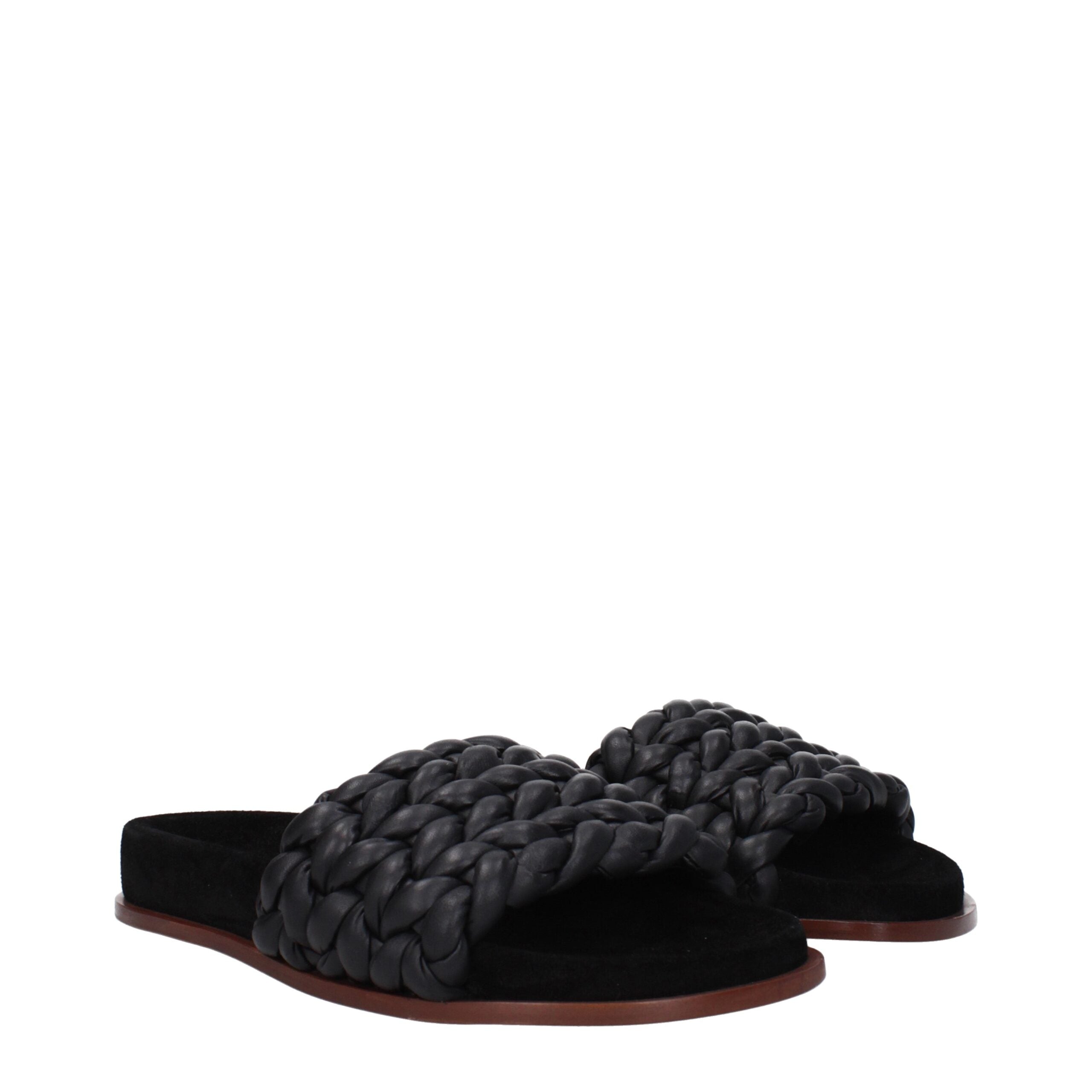 Chloé Black Leather Women's Slippers
