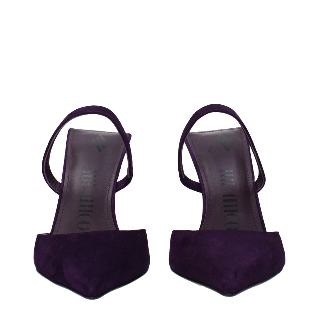The Attico Purple Leather Stiletto Heel Women's Sandals