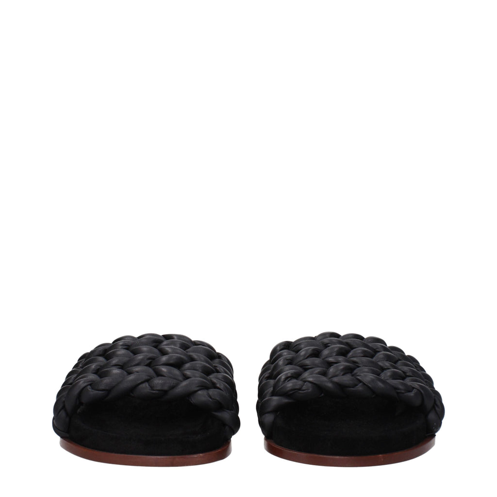 Chloé Black Leather Women's Slippers