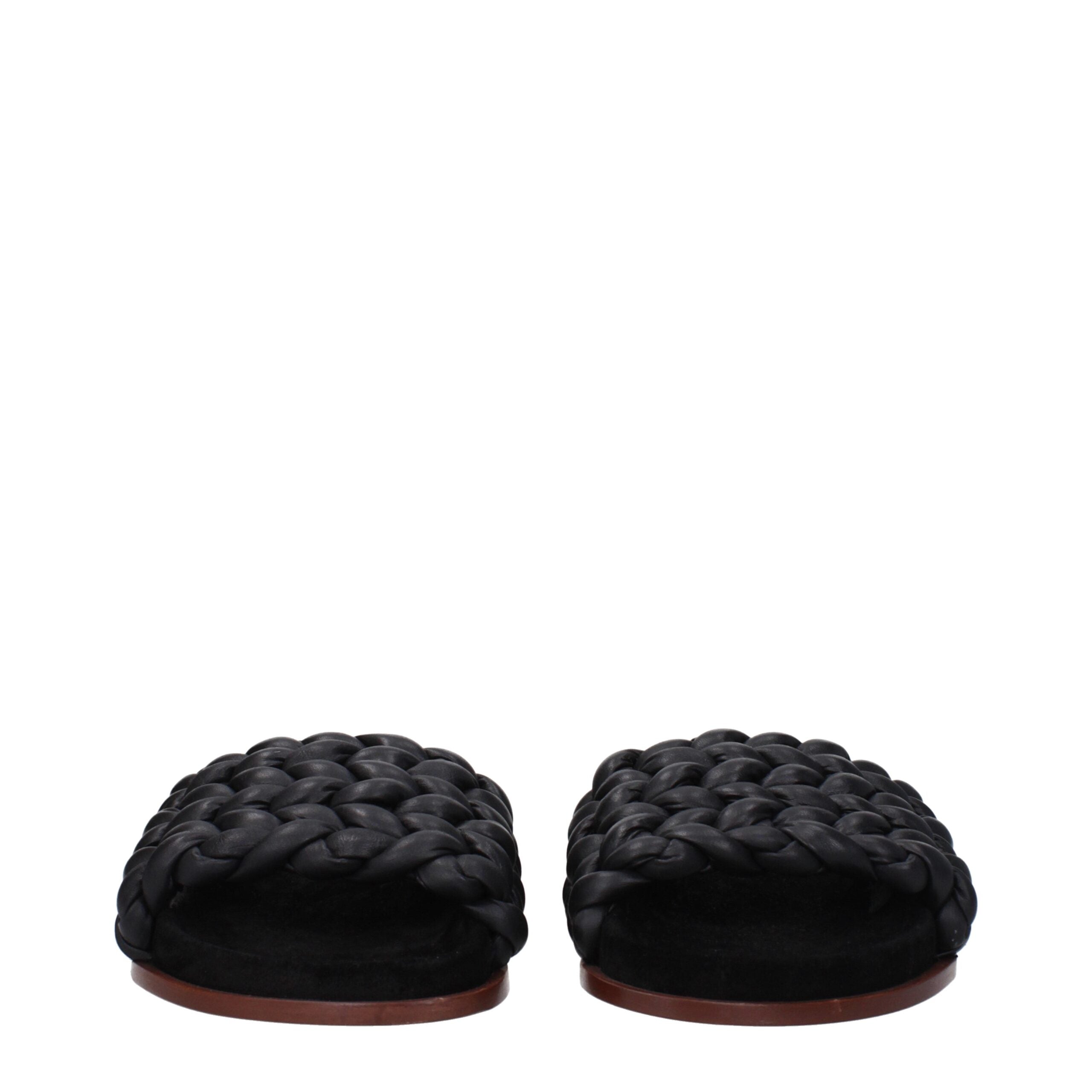 Chloé Black Leather Women's Slippers