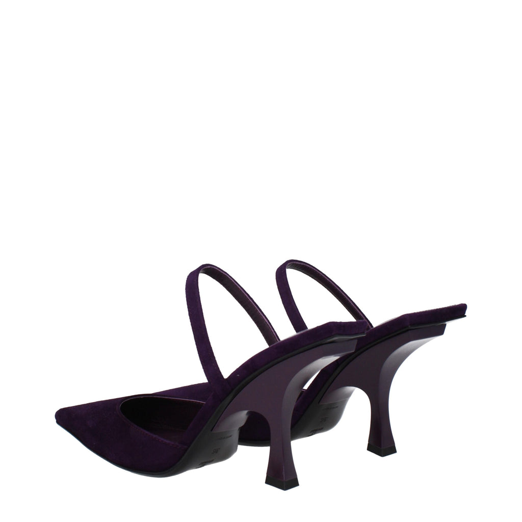 The Attico Purple Leather Stiletto Heel Women's Sandals