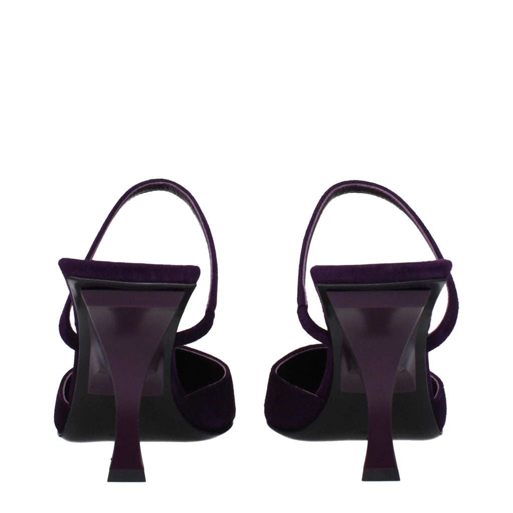 The Attico Purple Leather Stiletto Heel Women's Sandals