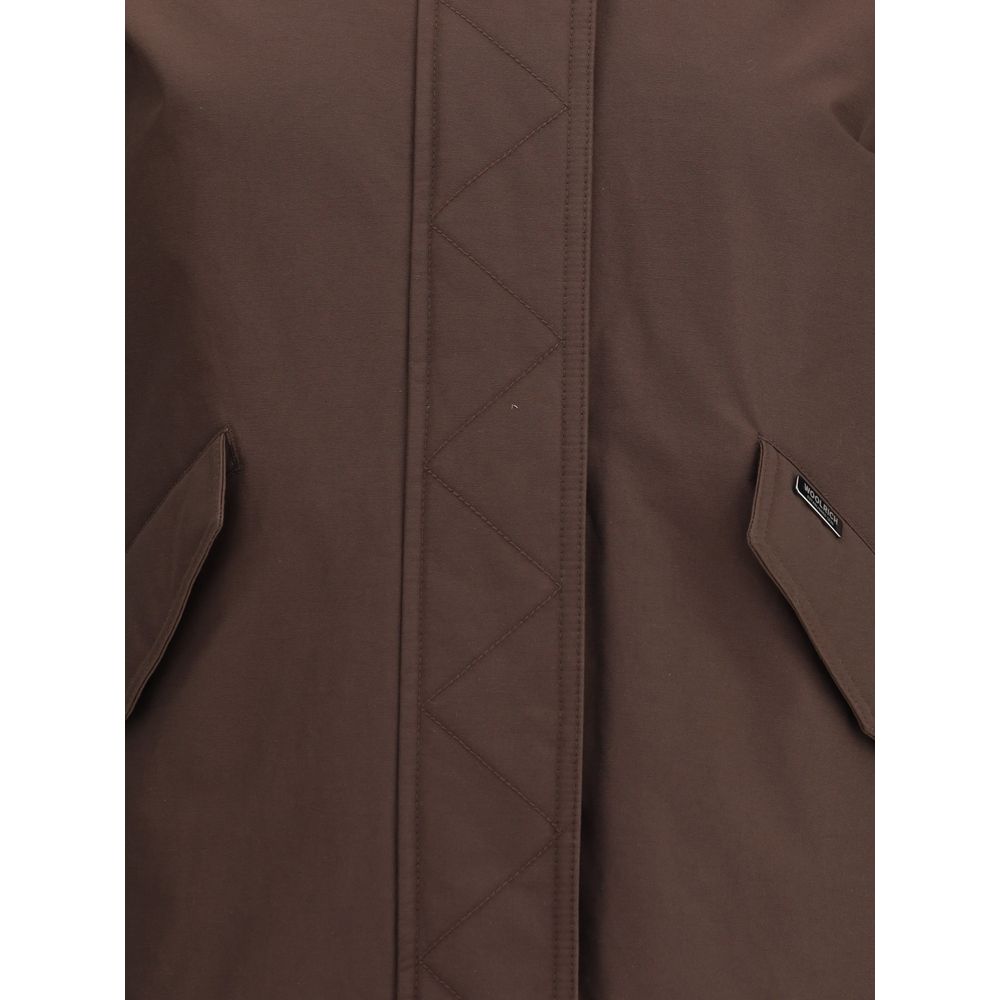 Woolrich Brown Cotton Full-Length Women's Jacket